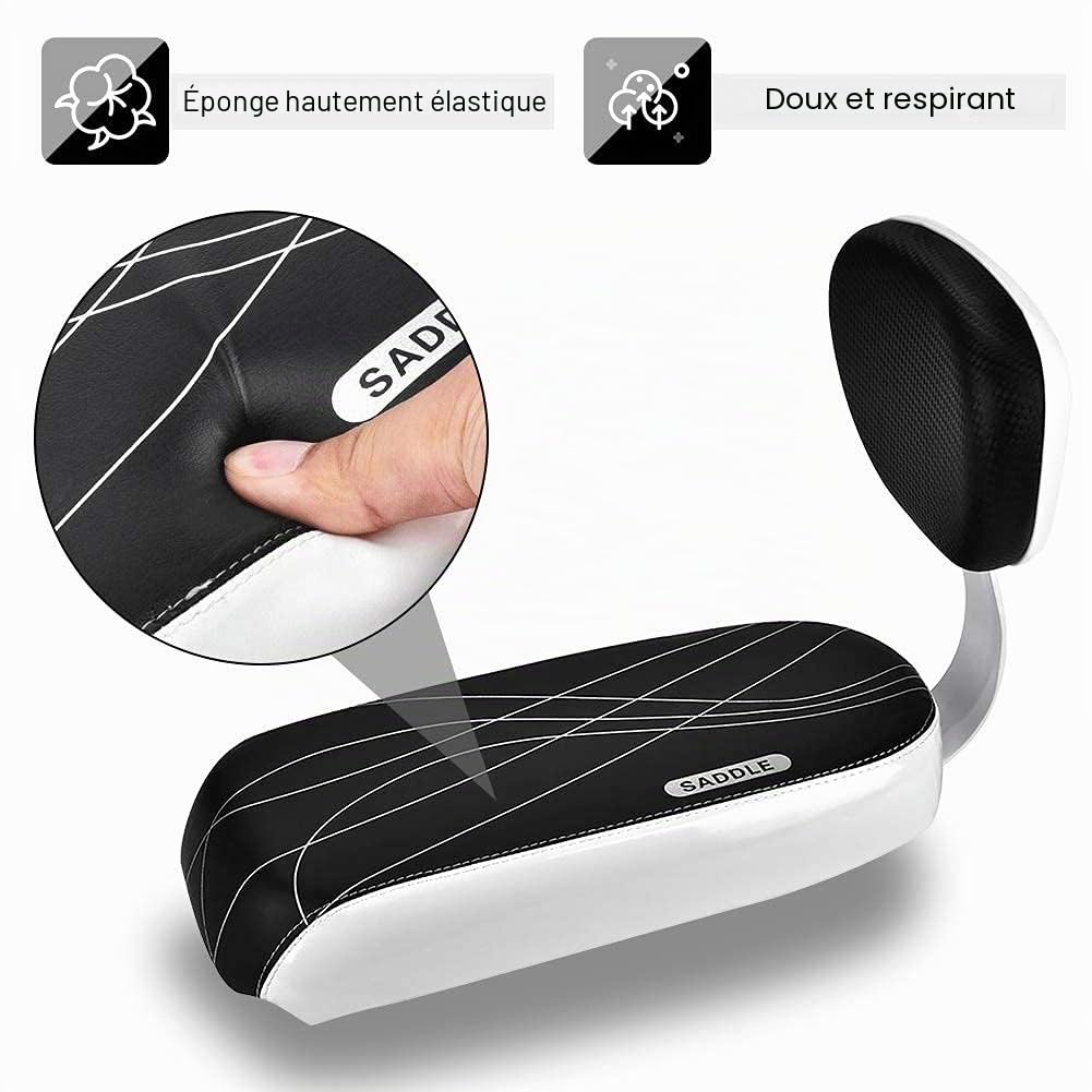 Coussin de siège arrière de vélo pour enfant - Accessoires en cuir synthétique - Avec accoudoirs et repose-pieds - Pour fille/garçon/enfant