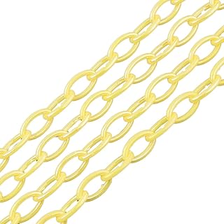 Givenny Cadenas de cable de acrílico opaco de 5 hebras de 18.5-19.29 ″ 13x8x2 mm AB Color Cadena de eslabones para bolso Gafas de sol Correa Bolsa Cadena Fabricación de joyas (amarillo)