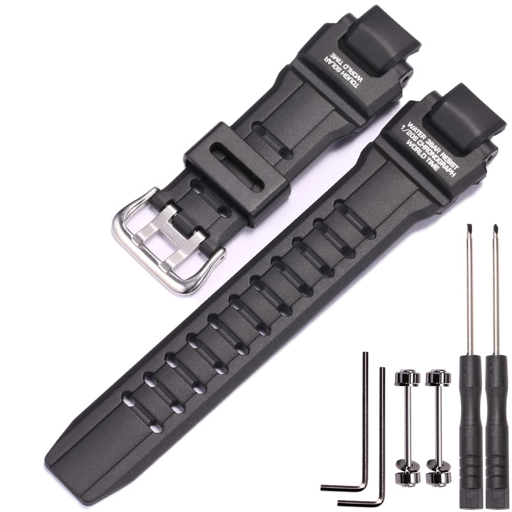 Rubber Strap Compatible with Casio GW-4000 GA-1000 GW-A1000 Watch Replacement Resin Band Men' Sports Waterproof Black Bracelet