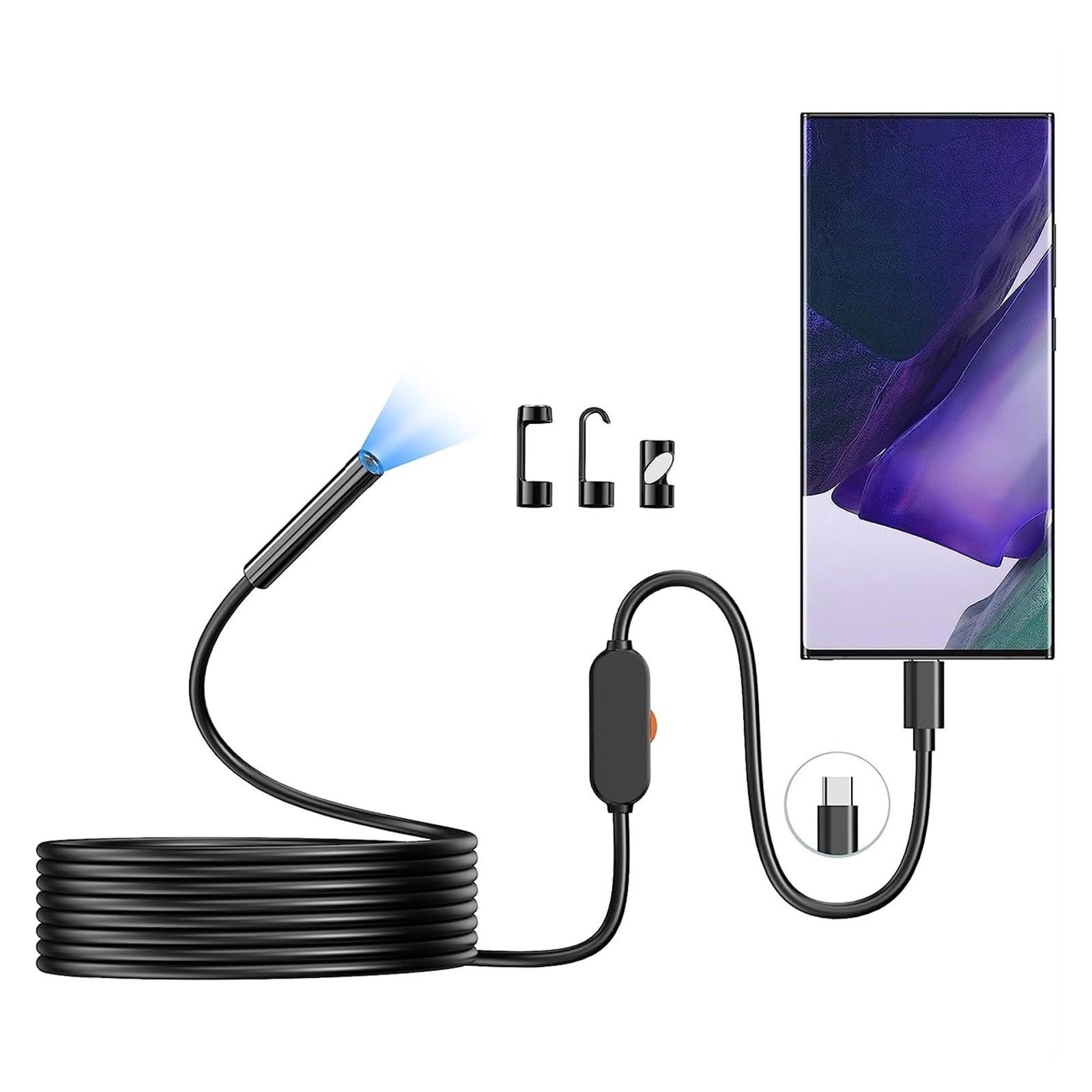Endoskopowa Kamera USB 5, Mm 720 P / 8, 1944 Z Boroskopem Inspekcyjnym 6 Diod LED IP67 WyraźNa Jakość Obrazu(5MP 8.5mm Lens)