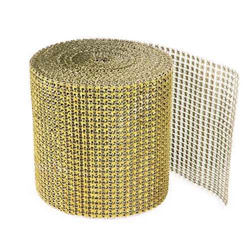 Super Z Outlet Sparkling Rhinestone Mesh Ribbon for Event Decorations, Wedding Cake, Birthdays, Baby Shower, Arts & Crafts, 4.75