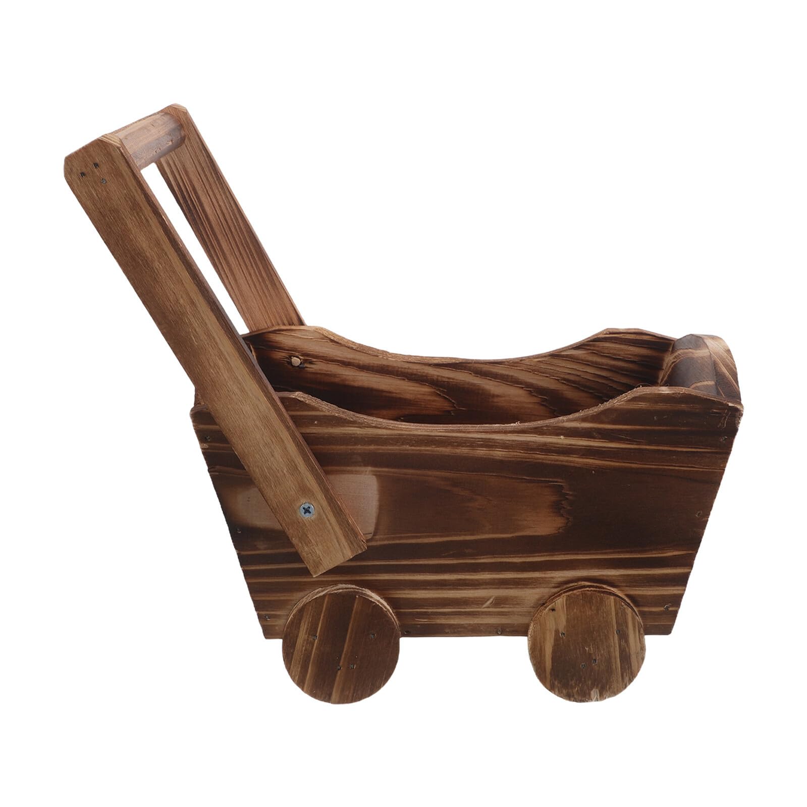 Jardinière en bois de chariot mobile pour petit pot de fleurs de balcon