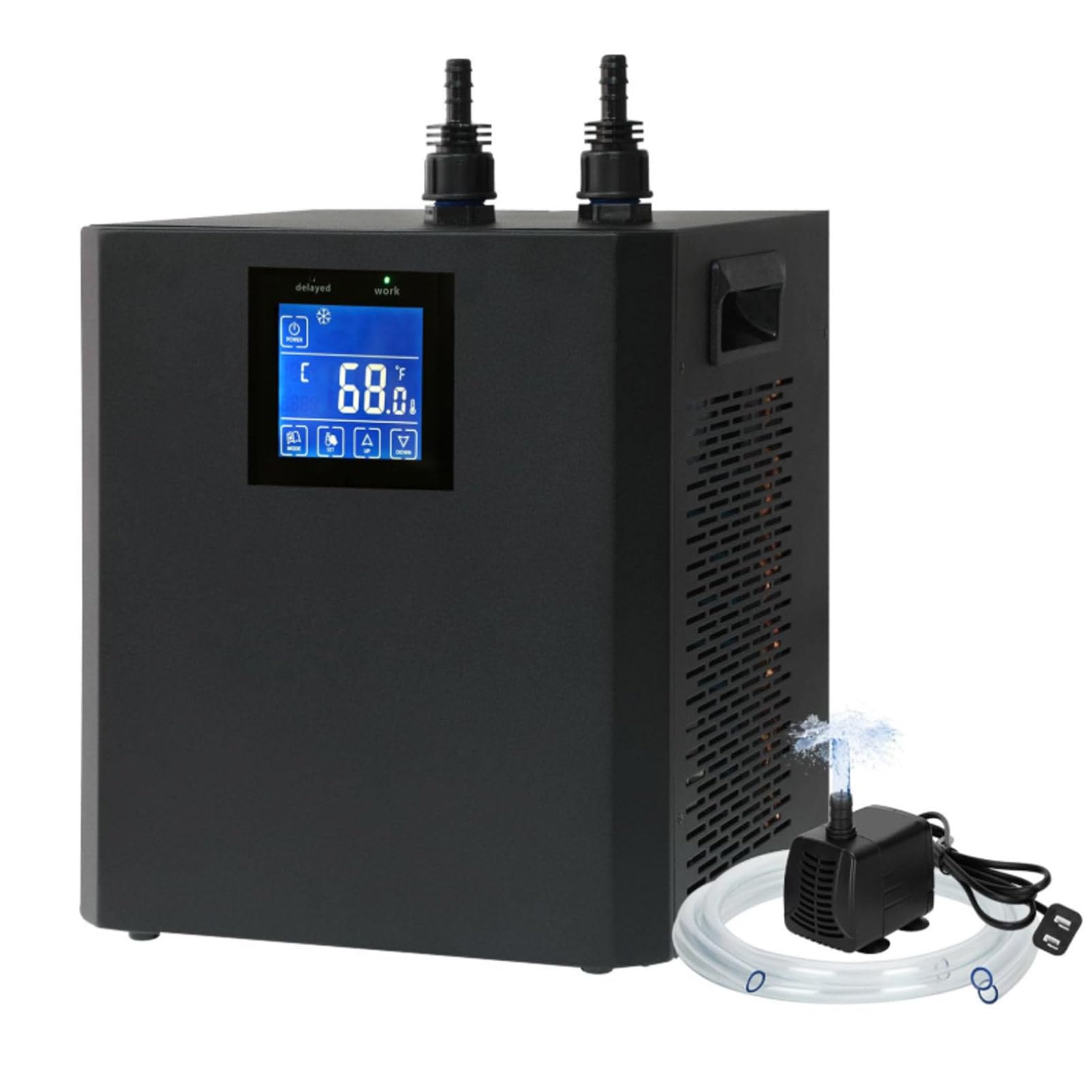 Oiyekntd Aquarium Chiller 79 Gal, 1/3 HP Water Chiller Machine, Hydroponic Cooling System, Fish Tank Chiller with Upgraded LED display, Water Pump and Pipe, for Axolotl Jellyfish