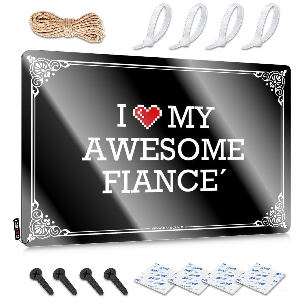 Fzfn Colour I Love My Awesome Fiance´ Indie Vintage - Retro Wall Decor Soft Bath Vintage Wall Art(30X40cm)
