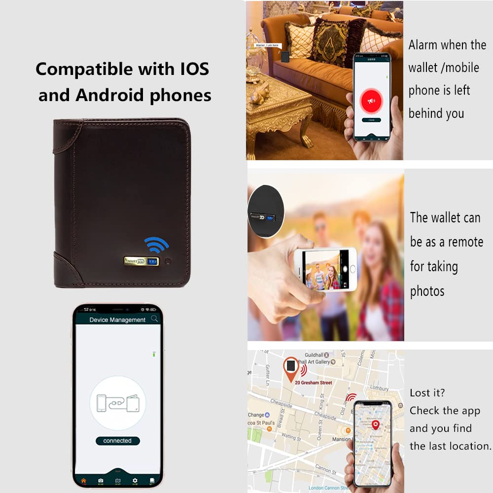 SMART LB Anti-Lost Bluetooth Leather Wallet Tracker & Finder