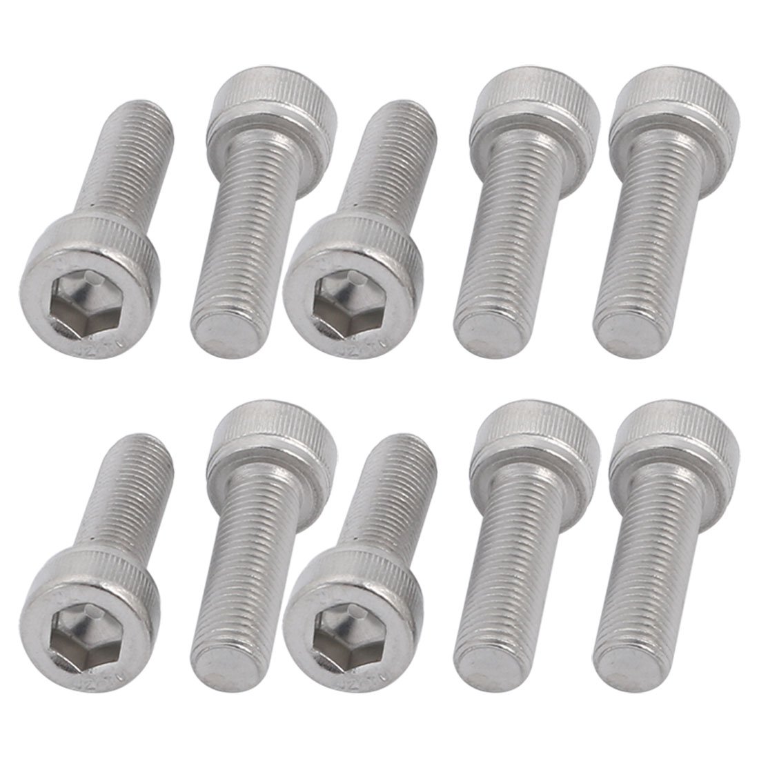 Sourcing Map Silver Sourcingmap M6x20mm 0.75Mm Pitch 304 Stainless Steel Hex Socket Head Cap Screws Bolts 10Pcs
