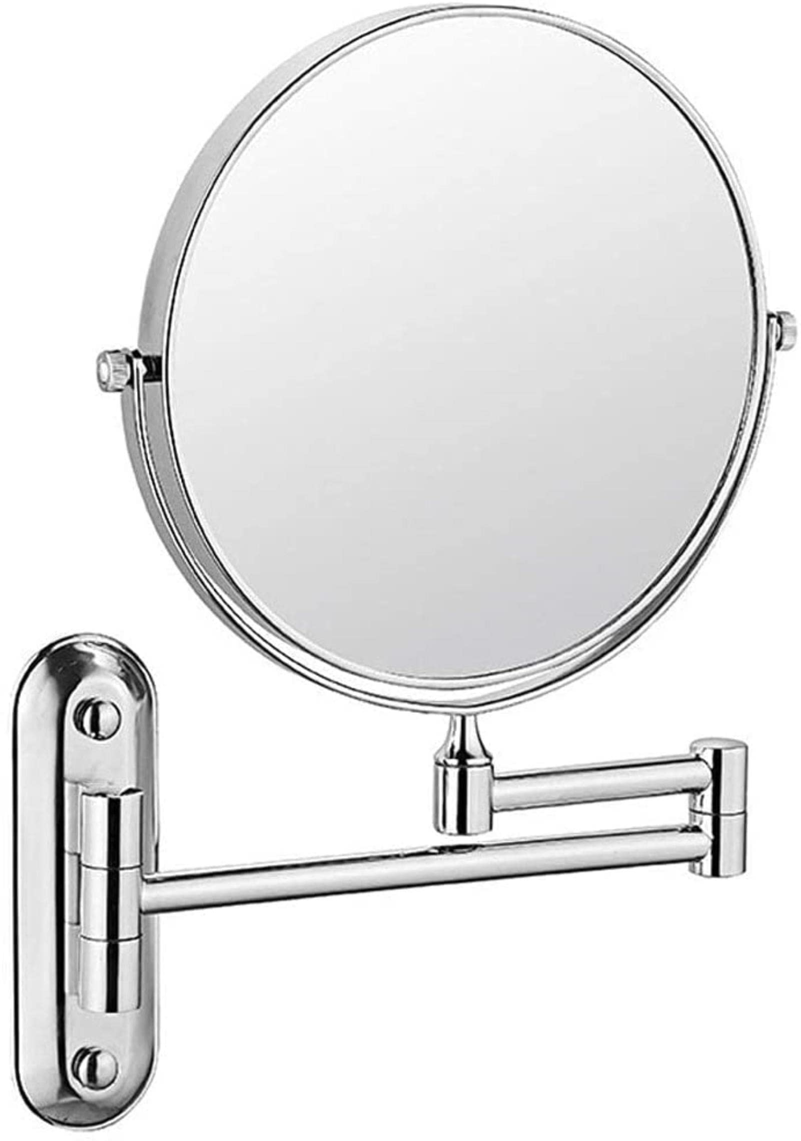Miroir de rasage de salle de bain grossissant miroir mural double face chrome