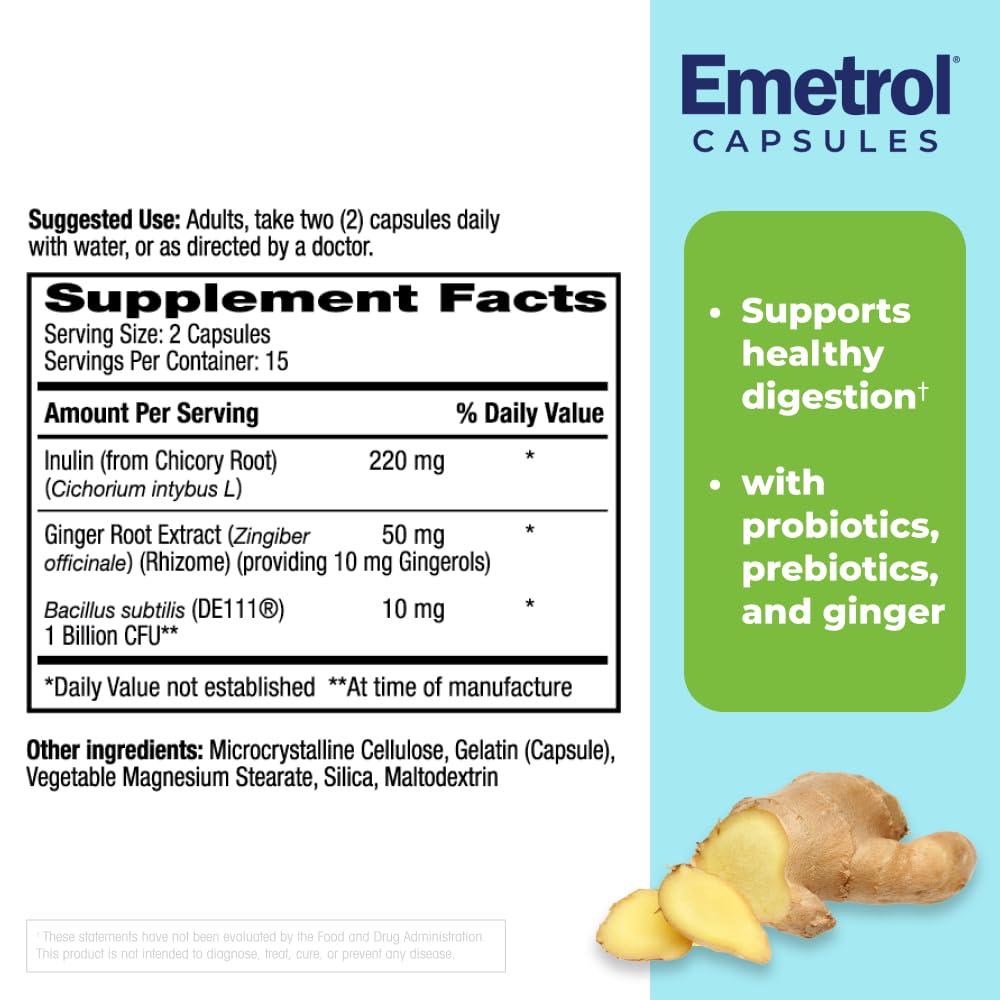 Emetrol Daily Digestive Support Capsules, 30 Ct — Amazon image 2