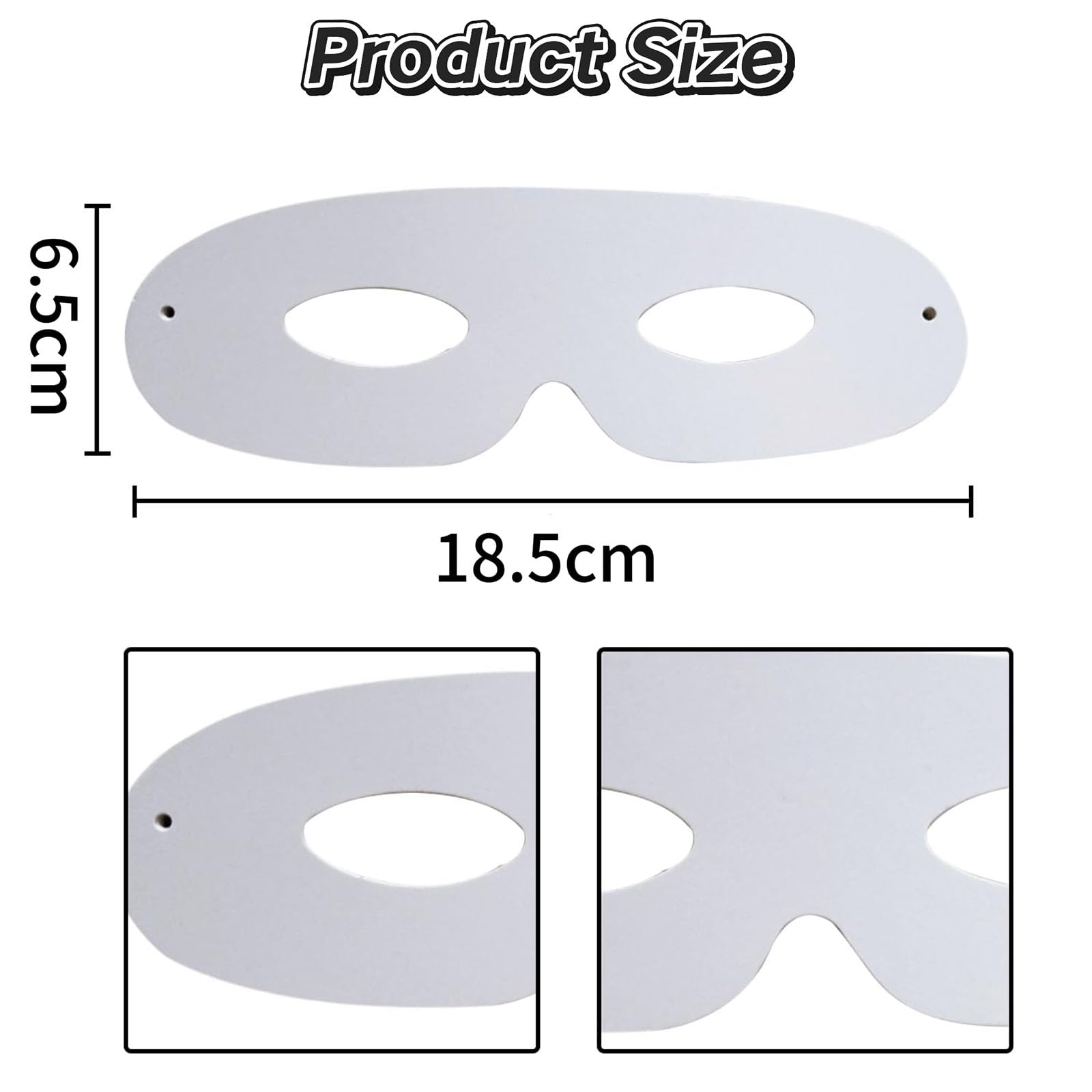 BinPhorm Die Cut Paper Masks,40 PCS Half Face Masks DIY White Blank Mask Hand Painted Craft Masks for Party Supplies - Image 2