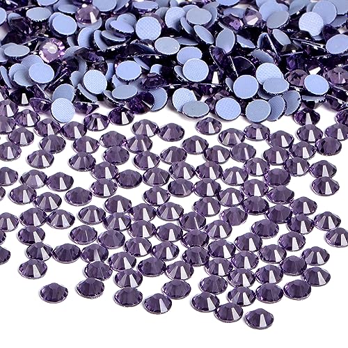 Image of Bymitel Hotfix Crystal Rhinestones Round Gems Iron on DIY Jewelry Making Flat Back for Crafts,Tazanite, 6.3mm(SS30 /288pcs)