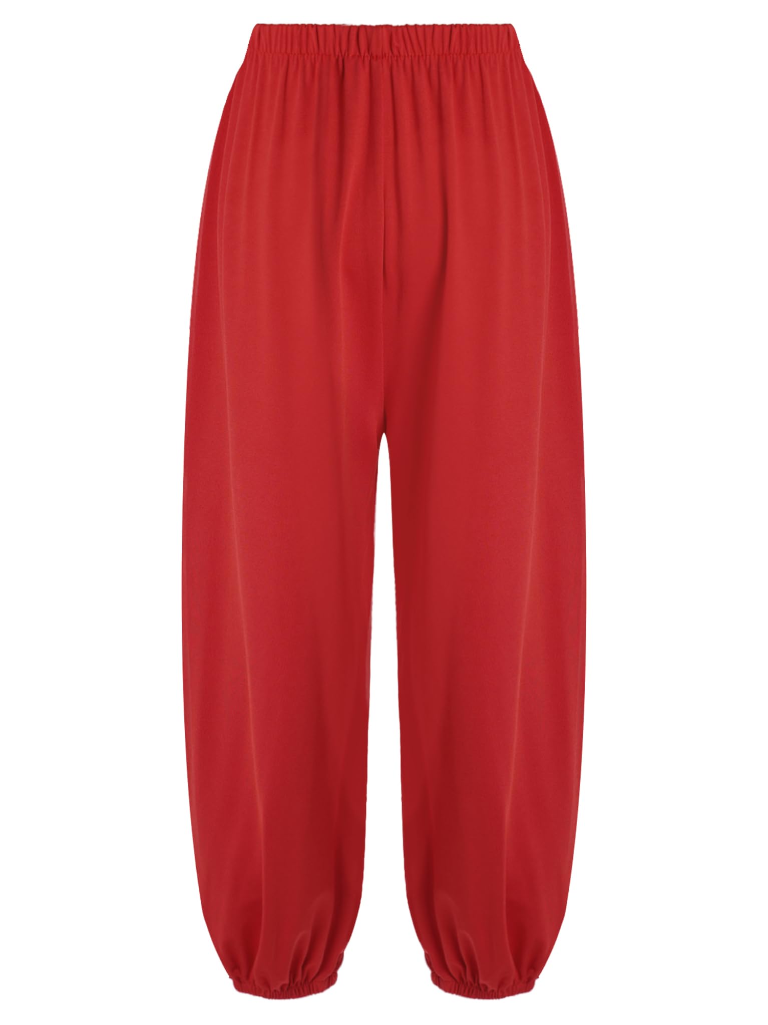 TTAO Kids Boys Girls Loose Casual Harem Pants Kung Fu Pants Taichi Martial Art Trousers Yoga Sports Red 3-4 Years