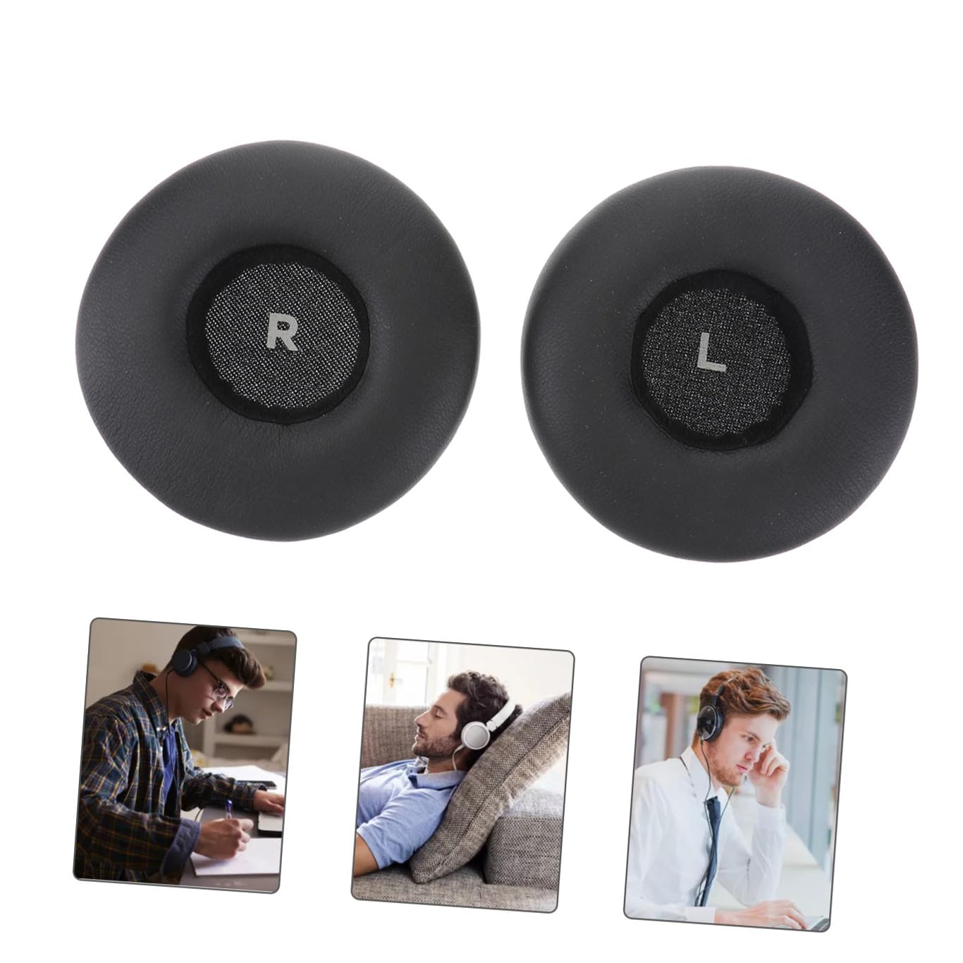 Gadpiparty 2 Paia Di Cuscinetti Auricolari Di Ricambio Per Cuffie in Schiuma Pu Nera Comodi Per Cuffie