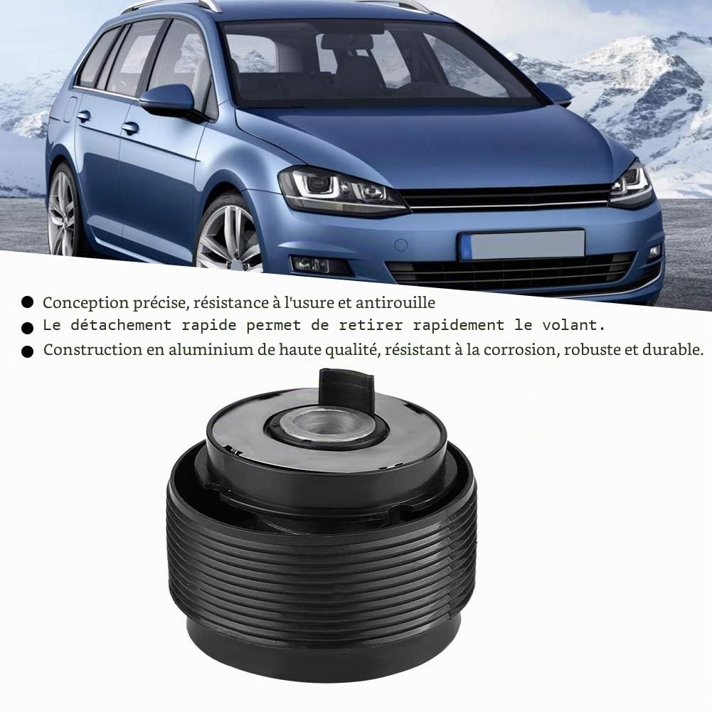 KIMISS - Adaptateur de volant universel à dégagement rapide - Kit d'adaptateur de moyeu de volant à 6 trous avec système de démontage facile