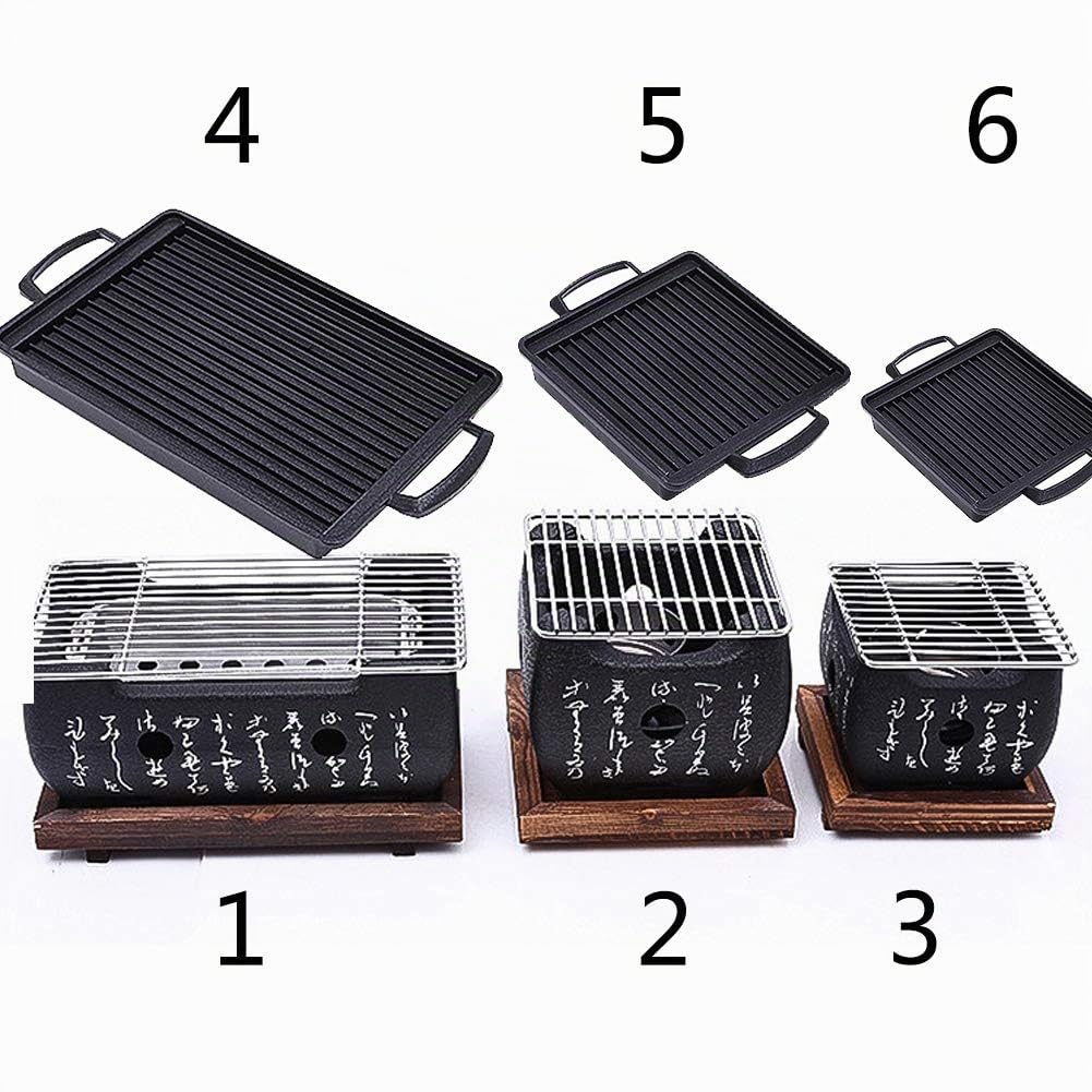 Faderr Mini-Grill, barbacoa de mesa japonesa, horno de cocina portátil para exteriores, para Yakiniku, Robata, Yakitori, Takoyaki y BBQ (Tamaño: 24 x 12,5 cm)