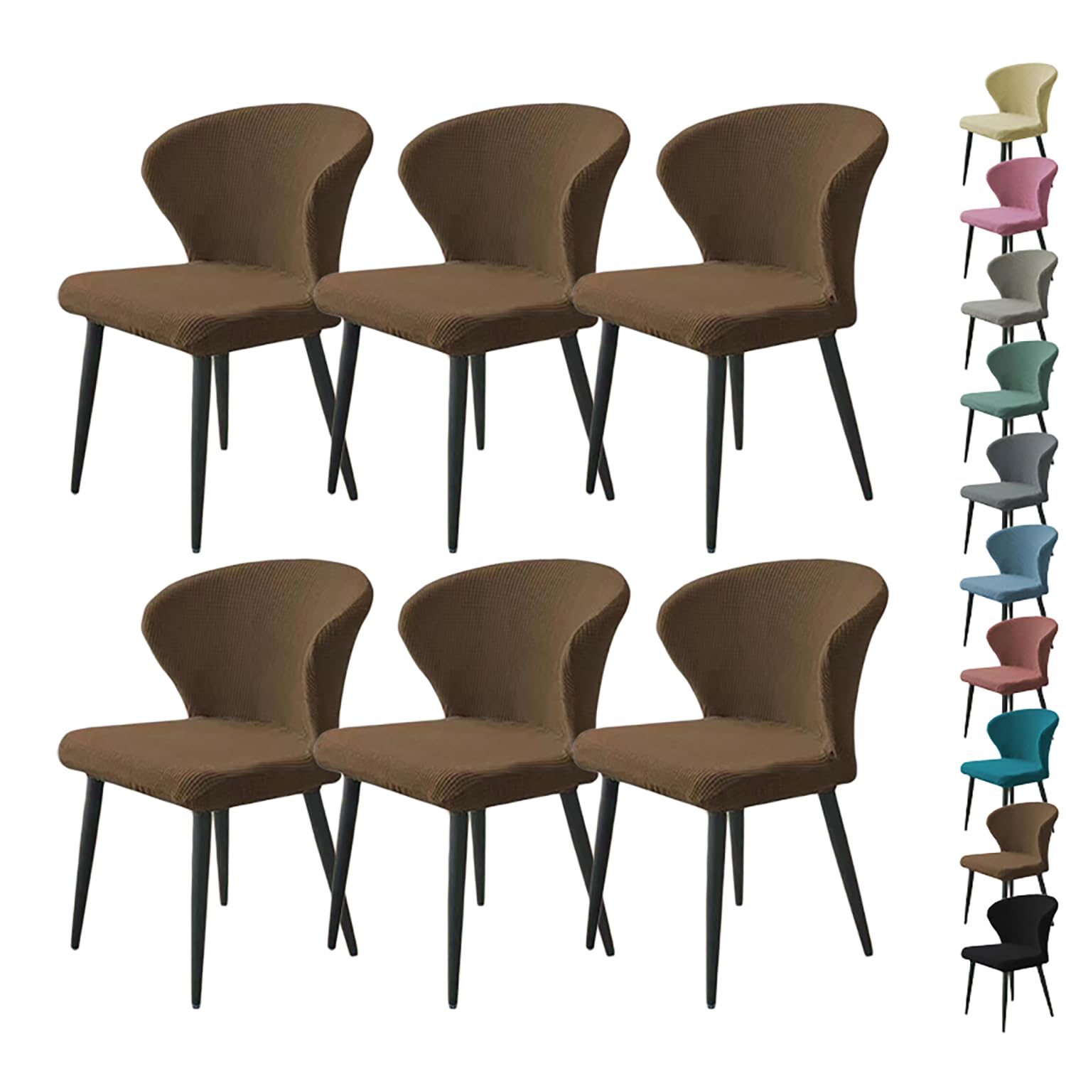 Housse de chaise ronde pour salle à manger et banquet couleur curry
