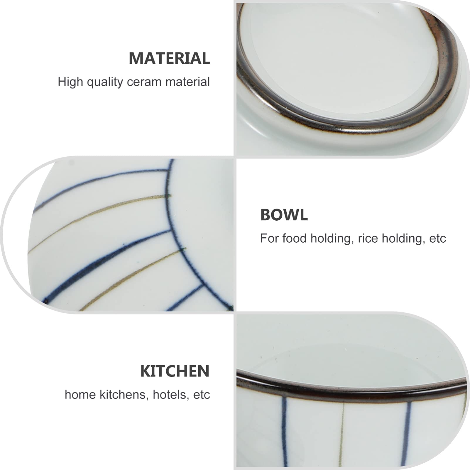 Porcelanowe miski do ramenu Pojemniki na żywność Pojemnik na jedzenie Pojemnik na jedzenie 3 szt. Wyśmienite jedzenie Serwowanie salaterki Ceramiczna zupa Ryż Miska na makaron do domu Miski ryżu Japoń