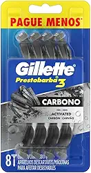 Aparelho de Barbear Gillette Prestobarba Carbono Leve + Pague - Com 8 Unidades