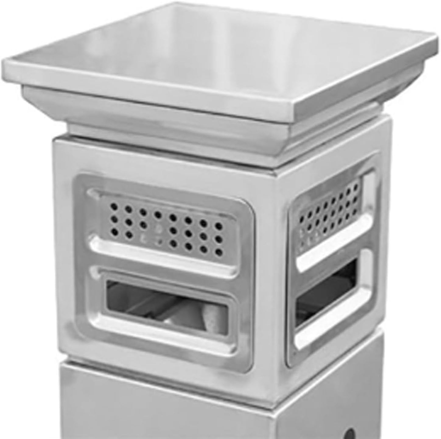 JKGHK Outdoor Standing Ashtray, Stainless Steel Floor Standing Ash Column, Commercial Metal Cigarette Butt Disposal with Lid, Cigarette Butt Collection Ashtray for Patio