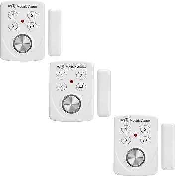 3 Pack Door Alarms with Delay When Left Open 130db Window Break Sliding Siren Vibration Detect Sensor for Home, Apartment Security. Keypad Intruder Burglar Entry Alert. Pool Alarm for Kids Safety
