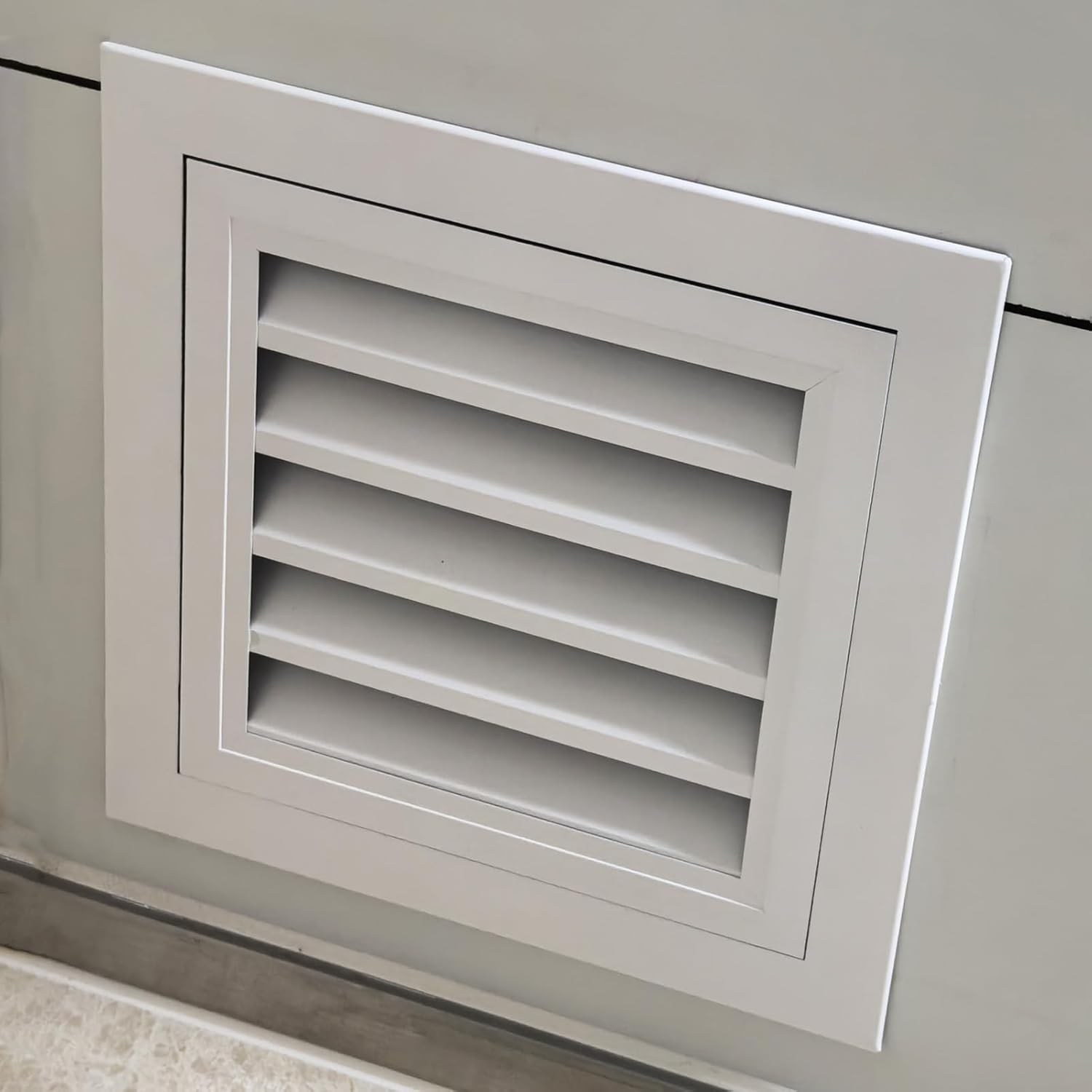 Aluminum Attic Gable Vent with Screen, HVAC Access Panel for House, Garage, Shed, Interior Door Vent, 22x46in (56x117cm), Ideal for Heating & Airflow Management