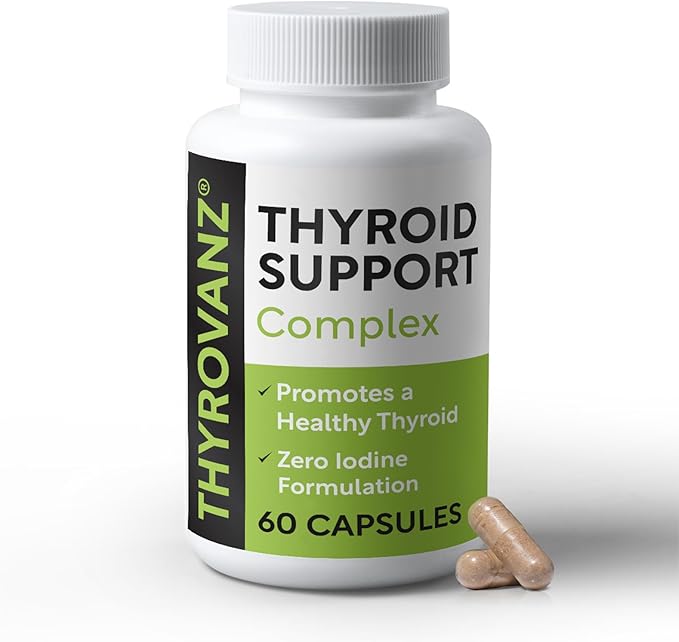 Thyroid Support Complex (60 Capsules) Thyroid Support for Women & Men, 0% Iodine, Boosts Mood & Energy, Fights Brain Fog & Stress, Includes B Vitamins, Non-GMO, Made in USA - cGMP Certified Thyroid Support Complex (60 Capsules) Thyroid Support for Women & Men, 0% Iodine, Boosts Mood & Energy, Fights Brain Fog & Stress, Includes B Vitamins, Non-GMO, Made in USA - cGMP Certified