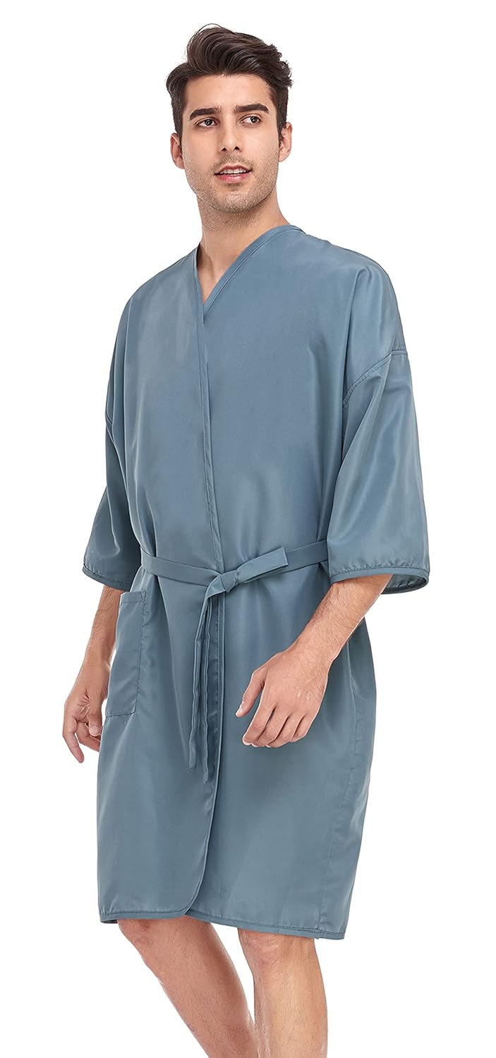 Hair Salon Smock Gown for Women & Men Clients, Salon Robe Cape for Hair Coloring, Hair Cutting, Cosmetology, Light Weight & Soft Smocks, Grey : Beauty & Personal Care