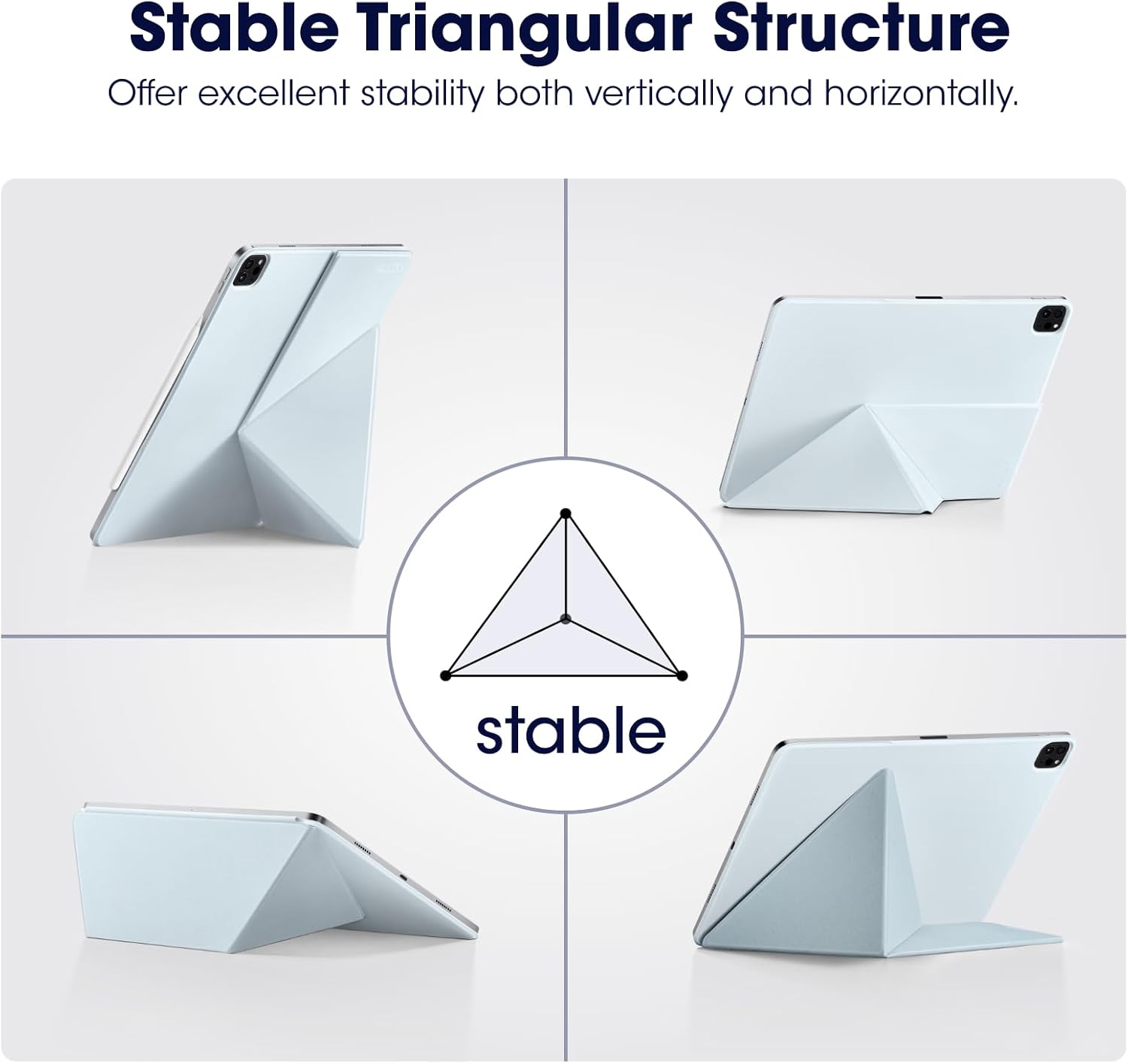 PITAKA for iPad Pro 11 Inch Case 2025/2024, Compatible with iPad Pro M5/M4, Portrait/Landscape Magnetic Case with Pencil Holder, 4 Standing Angles and - Light Blue - Image 7