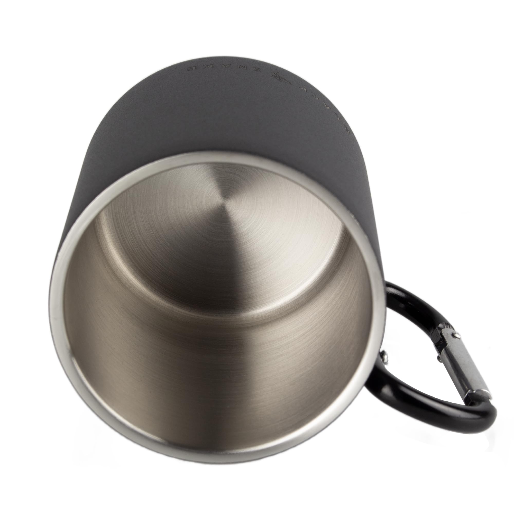 Black Snake® Edelstahl Karabiner Haken Thermo Tasse mit 'Lunch' Camping Essbesteck