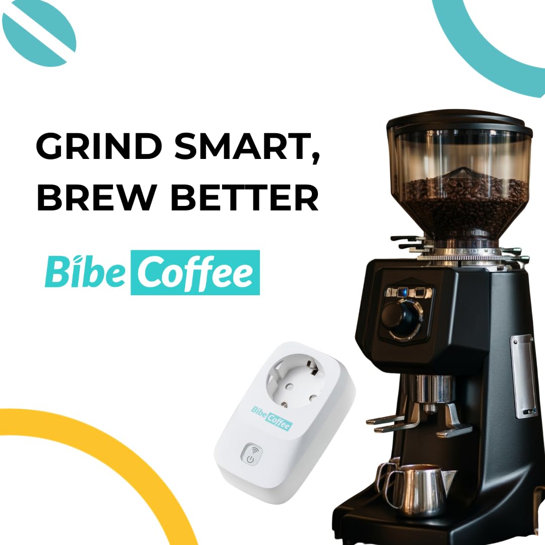 Moulin à Café avec Surveillance à Distance | Pack de 1 avec Prise WiFi Intelligente + Abonnement de Données Gratuit de 12 Mois | Suivi en Temps Réel des Dosages de Café