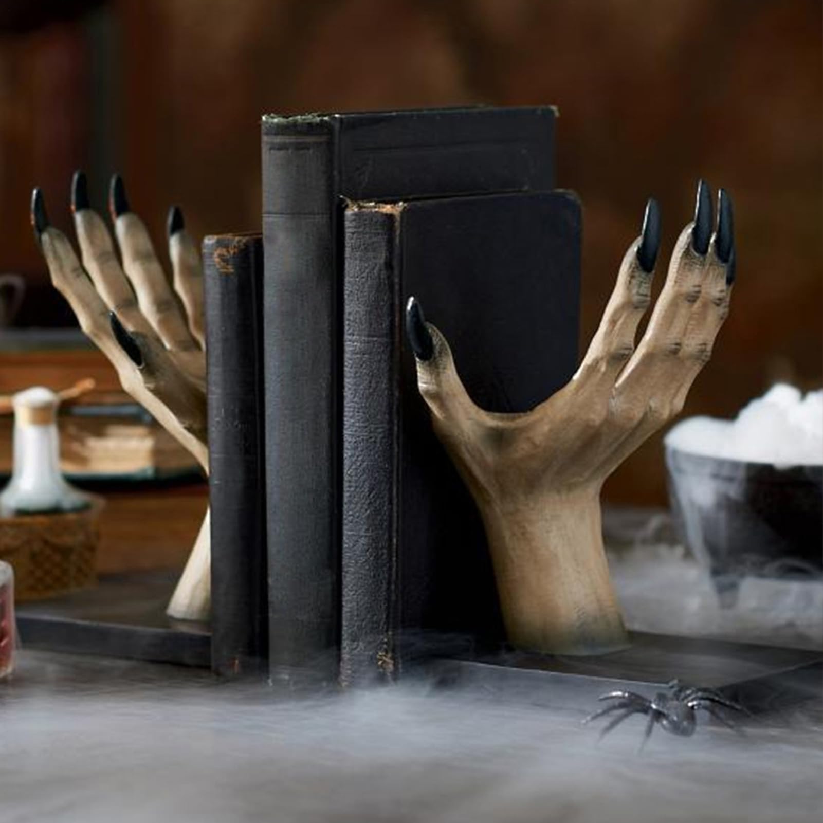 Reggilibri Originali Supporto Mani Di Gotiche In Resina Per Halloween