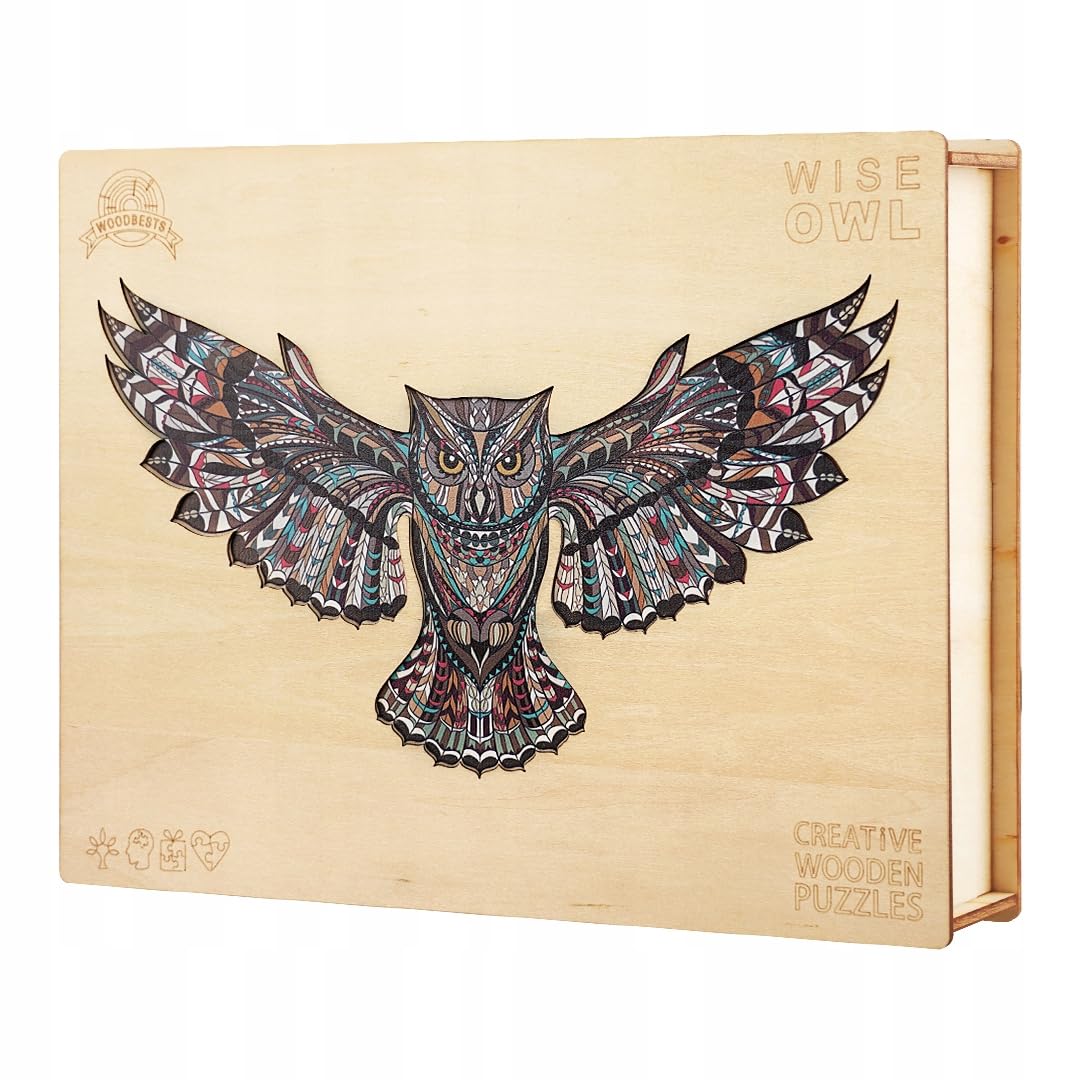 Holzpuzzle Für Erwachsene: Eule Mit 141 Teilen, 28x18 Cm - Kreatives Holz-Puzzle Als Deko-Geschenk