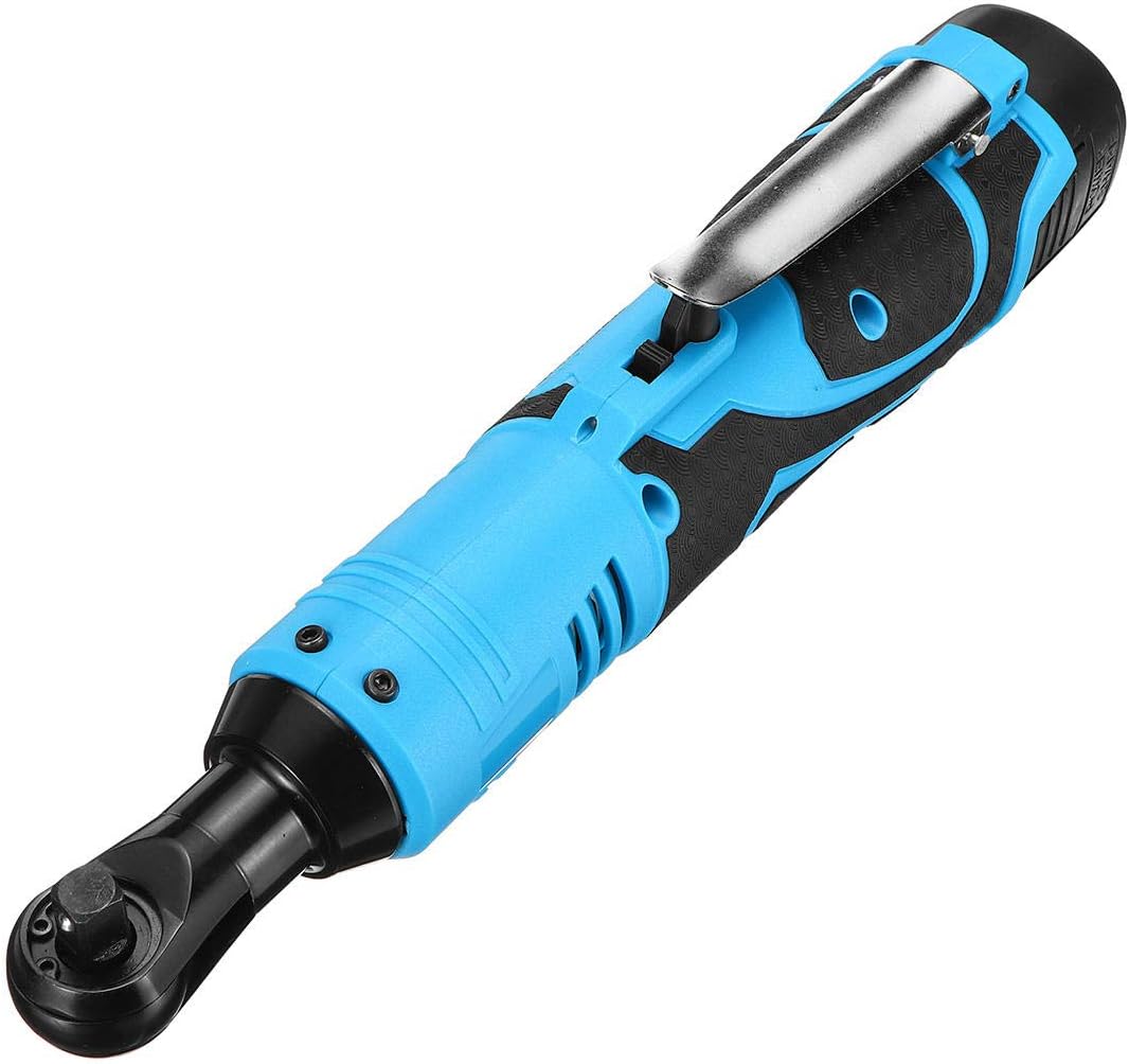 18V 60N.m 3/8 Inch Cordless Electric Wrench Power 90 Degree Right Angle Wrench Ratchet Wrench Tool Battery Charger Kit