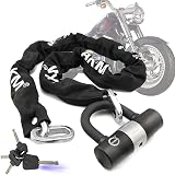 Anti-Diebstahl-Motorrad-Kettenschloss, 3feet/90cm, Robuste Fahrradkettenschlösser, 10mm Dicke Kette mit 4 Sicherheitsknöpfe 16mm U-Schloss Scheibenschloss, Schnittfest Fahrrad Kettenschloss für Roller