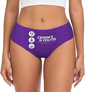 Crohn'S & Colitis Awareness Month Women'S Underwear Soft Stretch Briefs Full Coverage Mid Waisted Panties