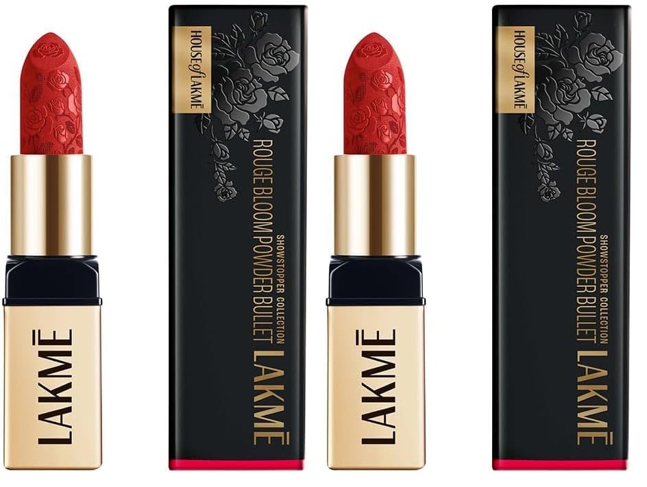 Image of LAKME Rouge Bloom Powder Matte Bullet Scarlet Rose 209-4gm (Pack of 2)