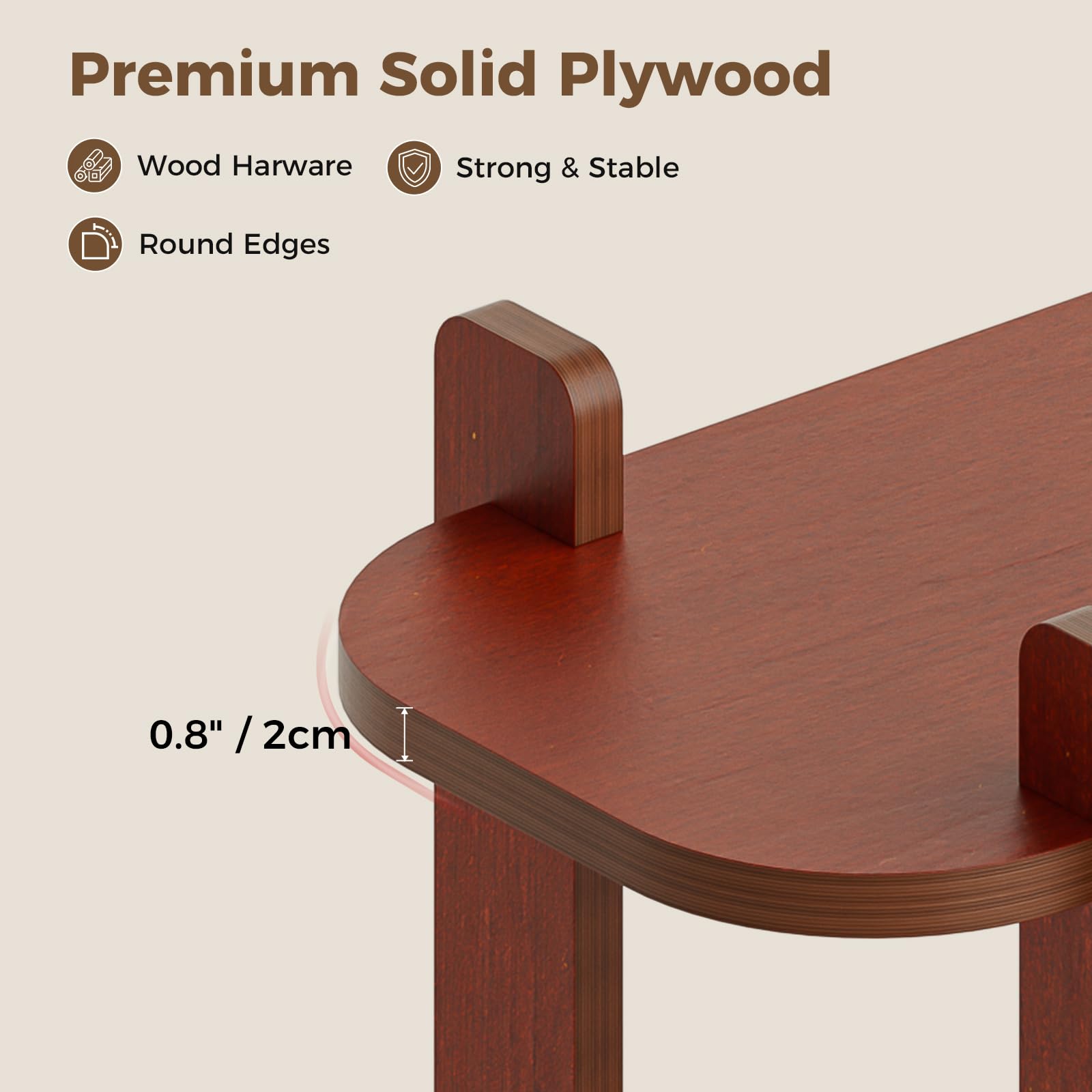 Étagère sur pied en bois à 3 niveaux, étagère en vinyle, étagère pour tourne-disque aspect noyer, étagère ouverte en bois pour le salon, support de lecteur de disques avec espace de