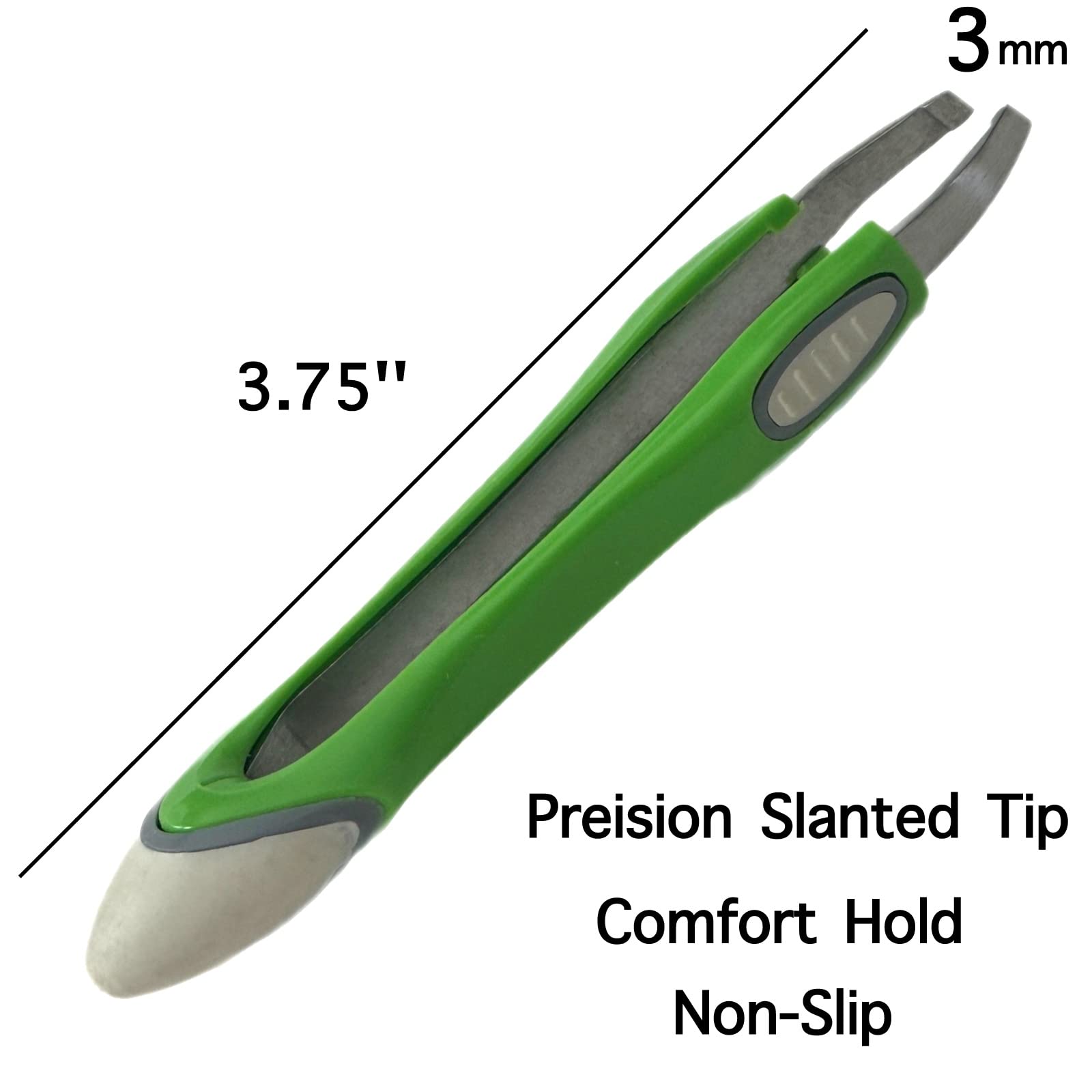 2 pinzette ergonomiche con punta obliqua multiuso in acciaio inox antiscivolo presa sicura pinzette di precisione per uomini donne artrite mani