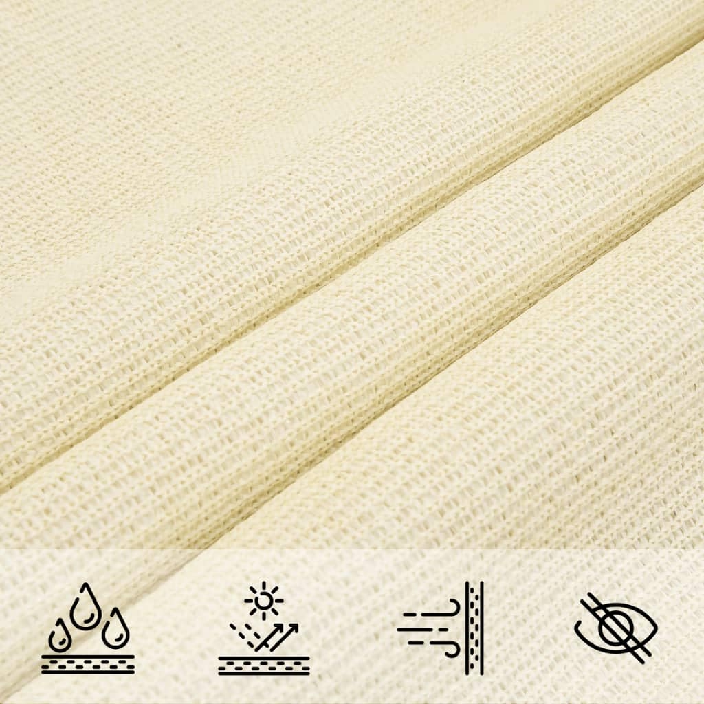 vidaXL Voile d'Ombrage Protection Voile Solaire Voile de Parasol Anti UV Jardin Patio Terrasse Balcon Extérieur 160 g/m² Crème 4x5 m PEHD