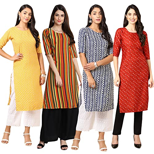 Image of Pinkmint Women's Crepe Digital Print Straight Kurta (RM-348-370-360-366)