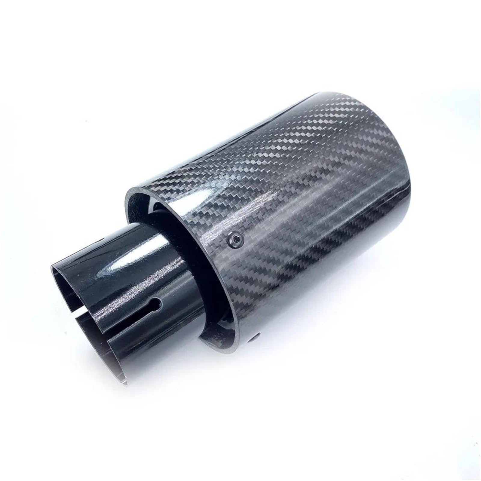 1 Pezzo di Punta per Marmitta di Scarico Posteriore Nera Lucida da 170 Mm di Lunghezza per Marmitta Universale per BMW Terminale di Scarico per Auto(in 67MM-out 93MM)