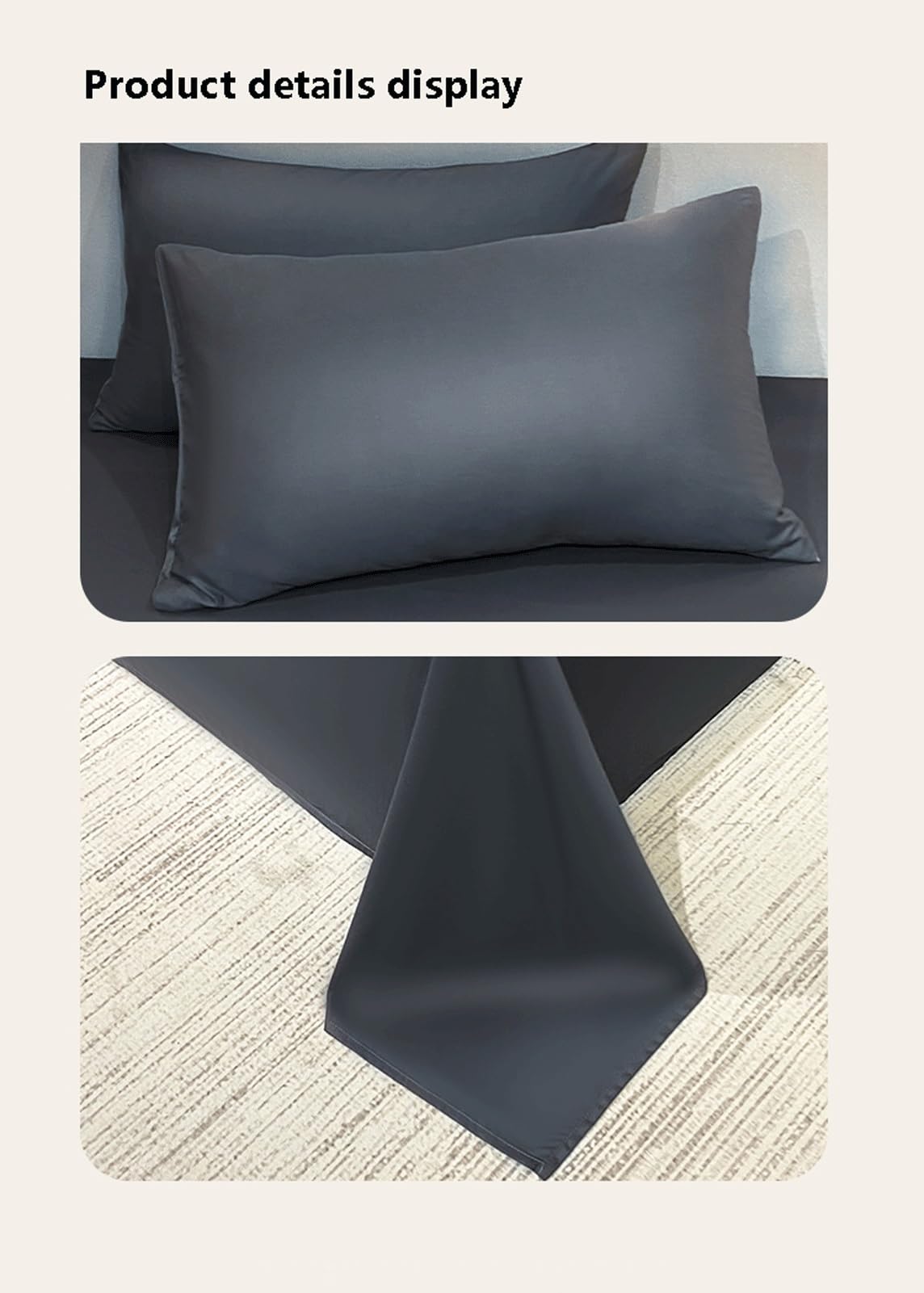 Bettlaken Betttuch Haustuch Laken 60S Baumwollsatin ohne Gummizug viele Farben und Größen Atmungsaktive Bettlaken(White,245x250cm+48x74cm x2)