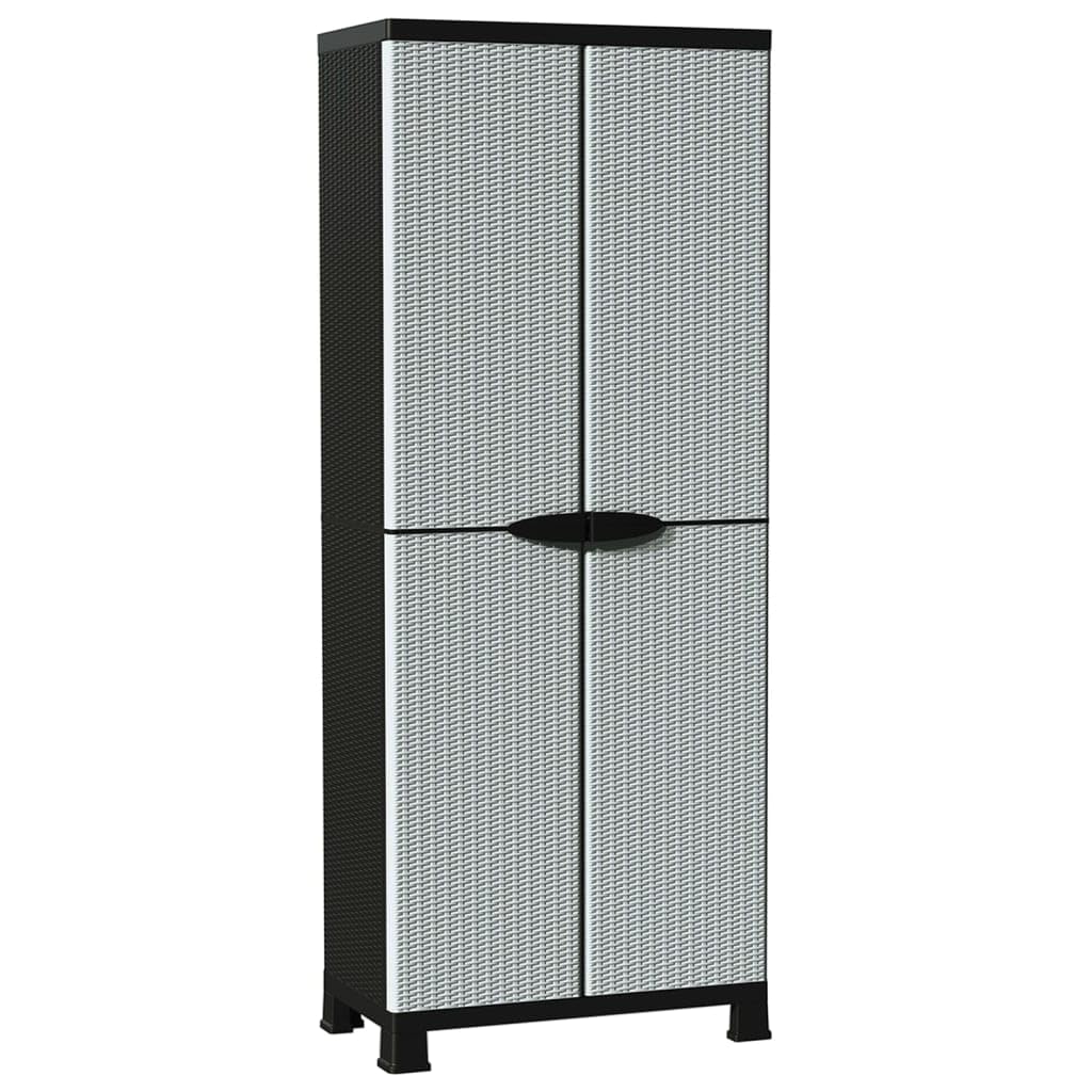 vidaXL Armario Estante Almacenaje Bastidor Servicio Herramienta Organizador Hogar Jardín Patio Oficina Garaje Plástico Diseño de Ratán 68x39x171,5 cm