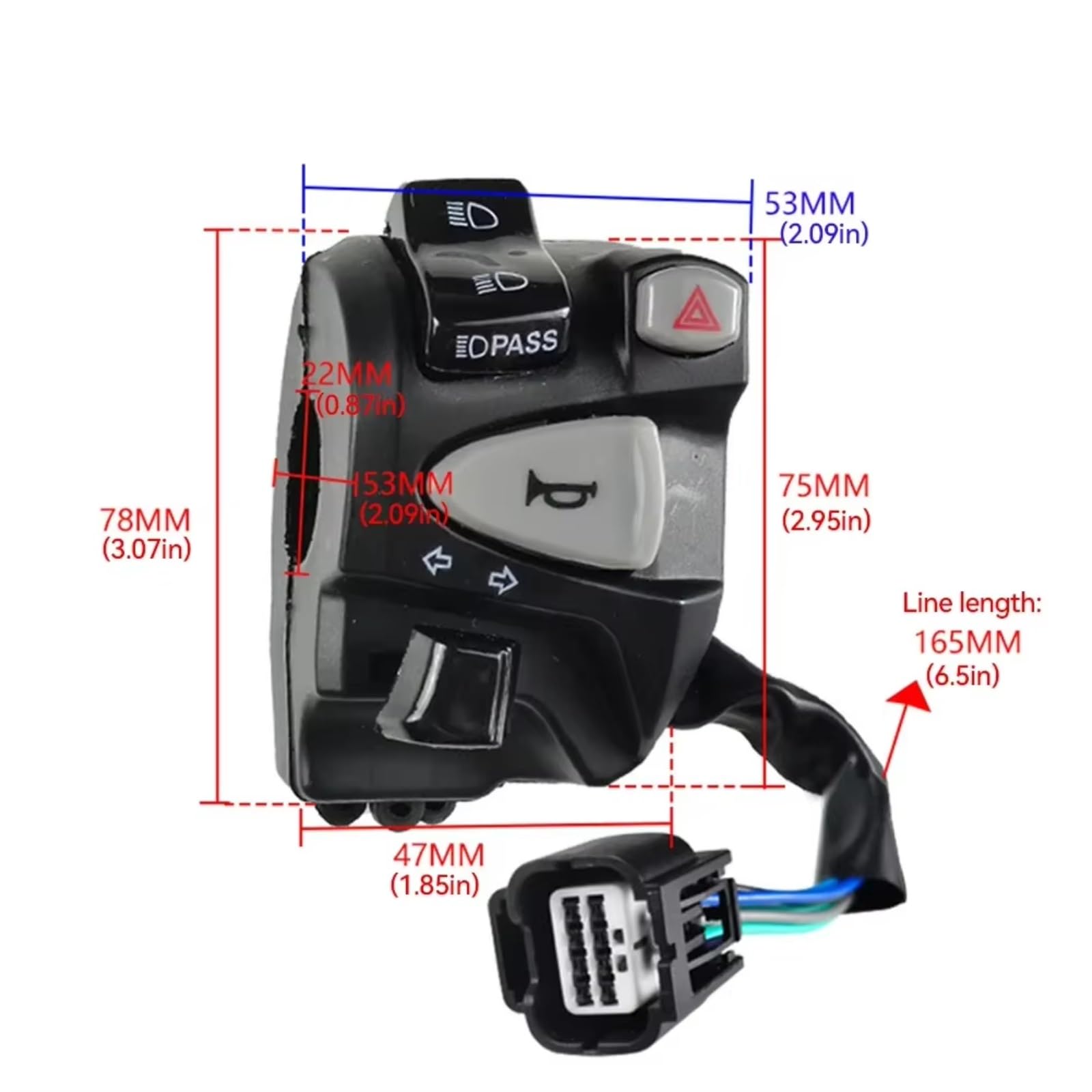 Interruttore Di Svolta Del Clacson Per Moto Da 22mm Per Click150 Pulsante Di Controllo Abbaglianti/anabbaglianti Sostitutivi Del Manubrio Comando Manubrio
