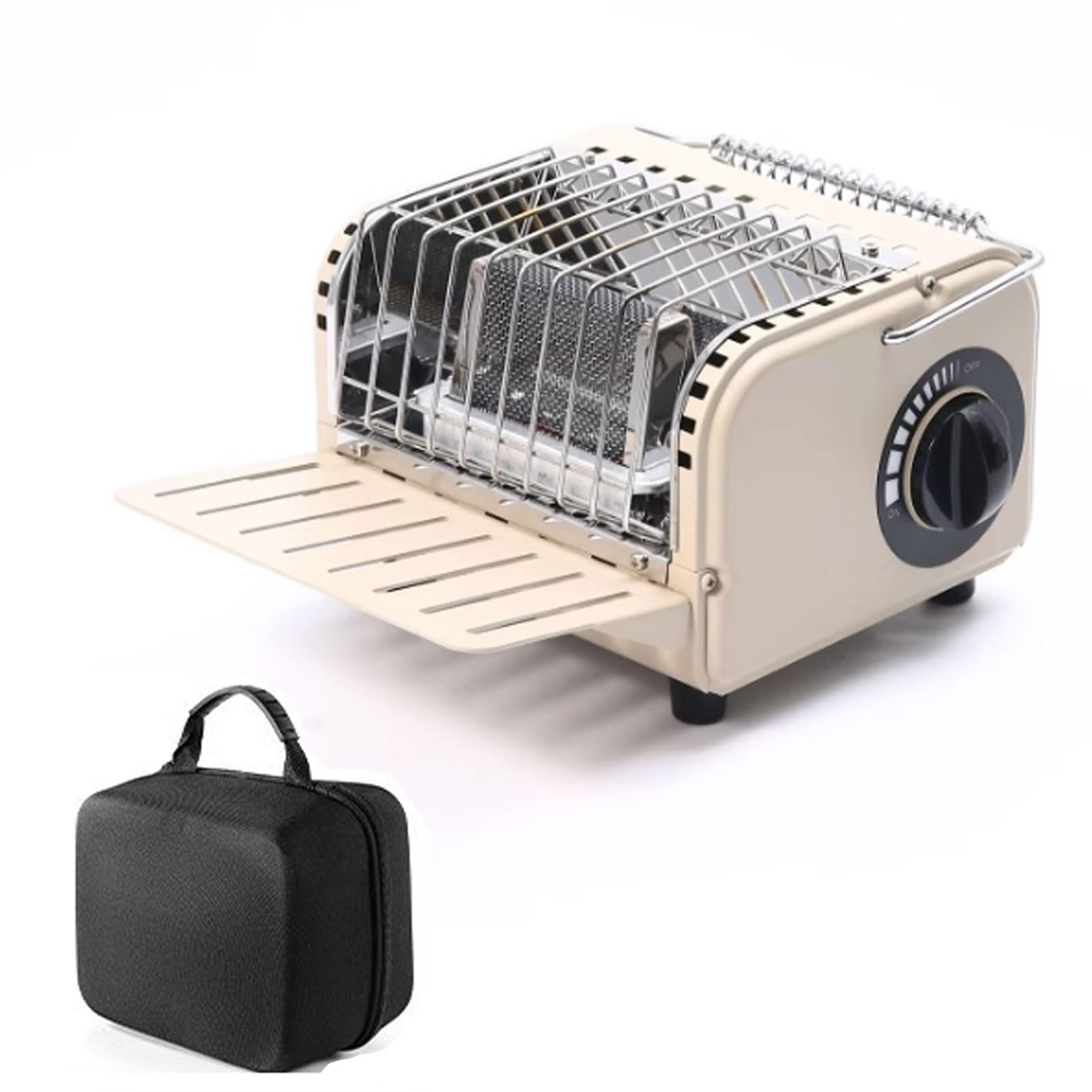 Stufa da terrazza a propano per esterni, in acciaio inox da 1200 W, con ripiano termoisolante rimovibile, con manico e custodia, design compatto