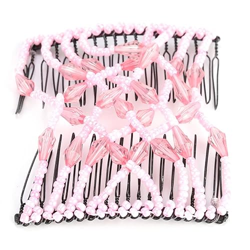 Miniatura 2 de Peine elástico para el cabello, pinzas mágicas para el cabello, accesorios elásticos hechos a mano, vintage, cuentas dobles mágicos, pettine vintage