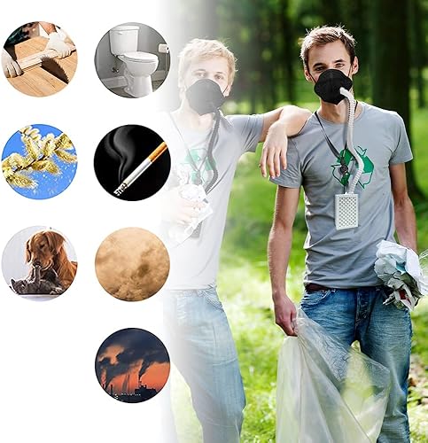 Miniatura 6 de Respira más fácil, purificadores de aire personales, purificador de aire portátil reutilizable con filtro HEPA, para trabajo de polvo, aserrín,