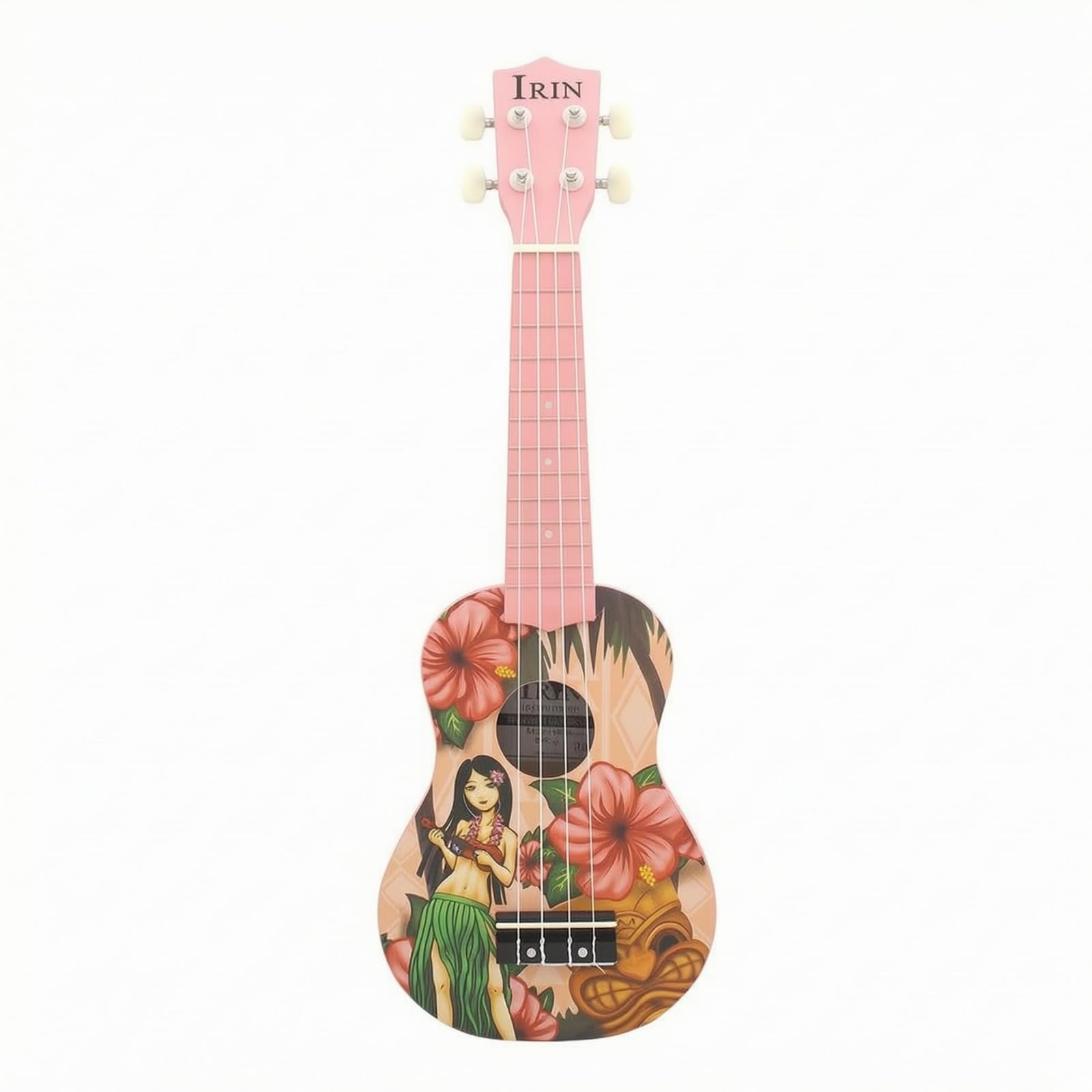 Guitar-Design Body 21-Inch Ukulele Round Sound Hole Wooden Ukulele Fretted Neck 21 Inch Compact, Hawaii Girl|Musical Instruments & Gear | String | Folk & World | Ukuleles-image-18