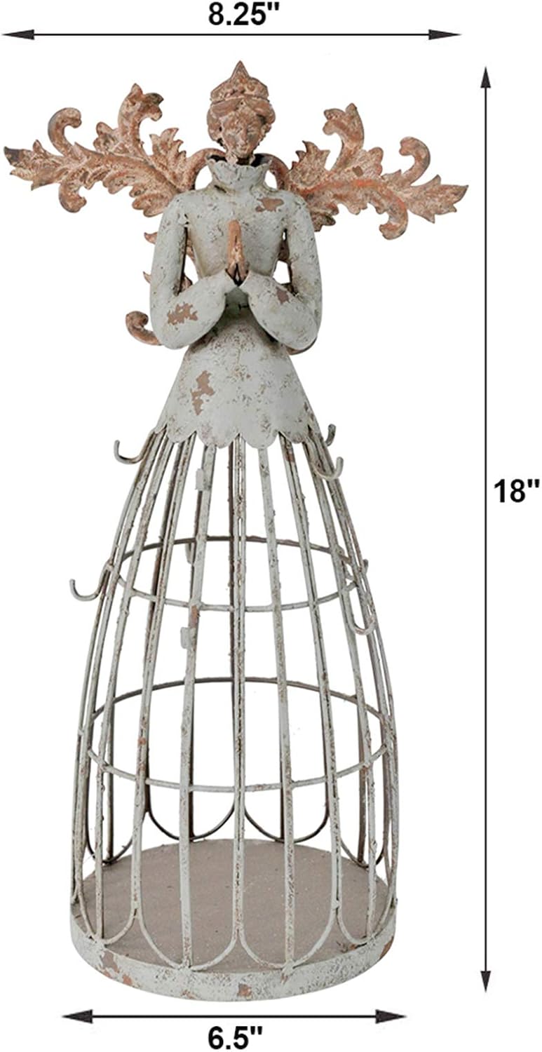 E-view Metal Angel Statues for Garden Yard Lawn - Decorative Sculpture Antique Praying Angels Christmas Holiday Decoration Indoor Outdoor Guardian Angel (18")