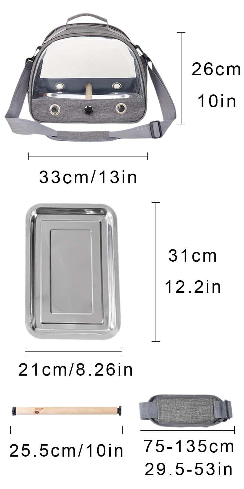 ZHYUAN Lightweight Backpack for Parrot Pet Travel Bag for Parrots Bird Carry Bag - Image 2