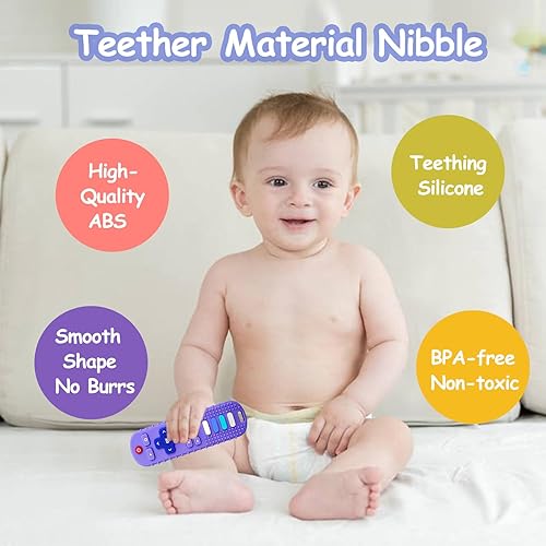 Miniatura 4 de ERSIHUA Juguetes de dentición de silicona para bebés, mordedores de silicona con forma de control remoto, lindos juguetes masticables para niños y